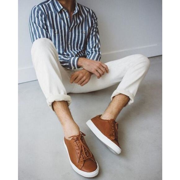 Aquatalia Alaric Woven Leather Sneakers | Italy Waterproof Tan Luxe Street Style - Picture 14 of 16